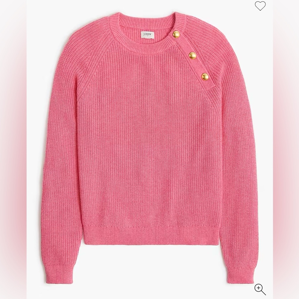Button Raglan Crewneck Sweater